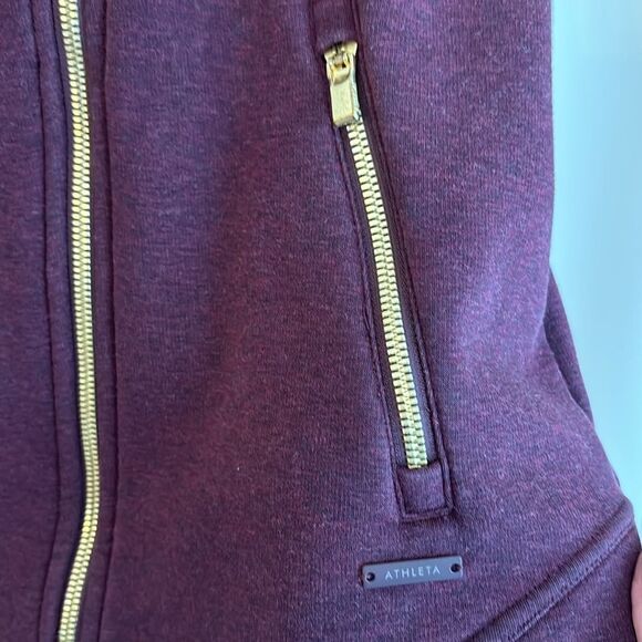 Athleta Women’s Easy Cozy Karma Jacket Cassis SIZE Medium #158372 maroon EUC! - Picture 6 of 12